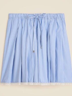 J. CREW Pleated tie-waist skirt in pinstripe, Size XS, NWOT